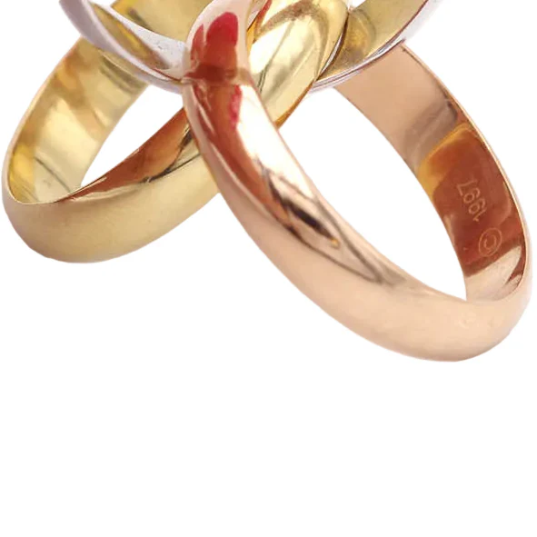 Bague Alliance CARTIER "Trinity" GM en or blanc, or jaune et or rose – Image 4