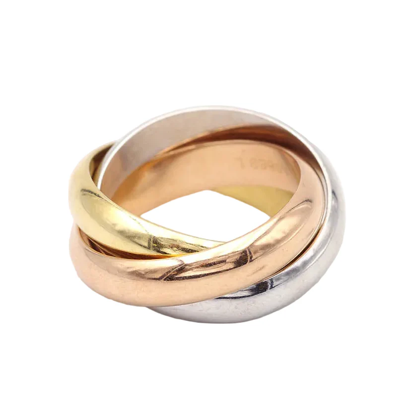 Bague Alliance CARTIER Trinity GM en or blanc, or jaune et or rose .