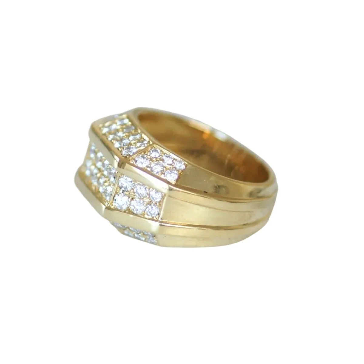 Bague Jonc en or jaune et diamants – Image 2