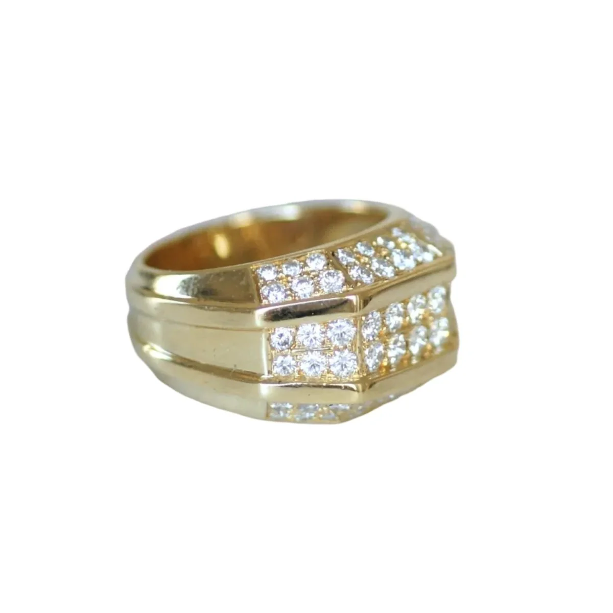 Bague Jonc en or jaune et diamants – Image 5
