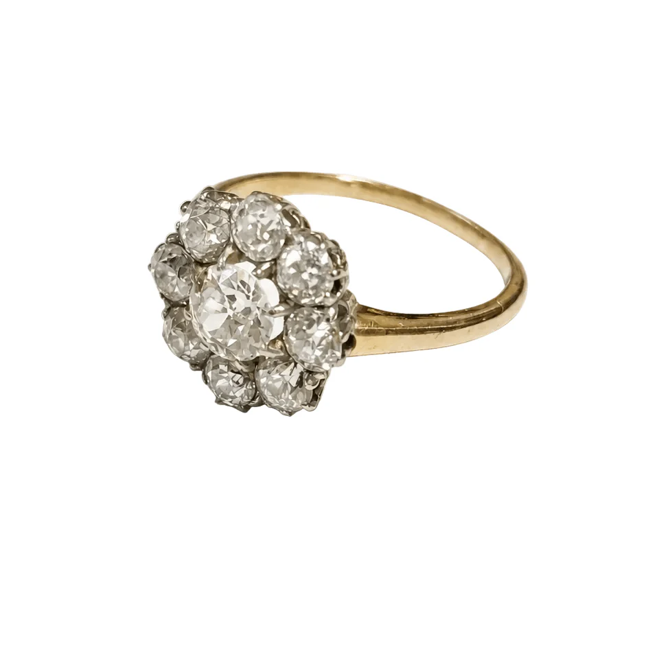 Bague Marguerite en or jaune et diamants – Image 2