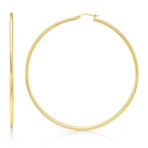 Boucles d'oreilles Créoles 2mm x 65mm Or Jaune 375