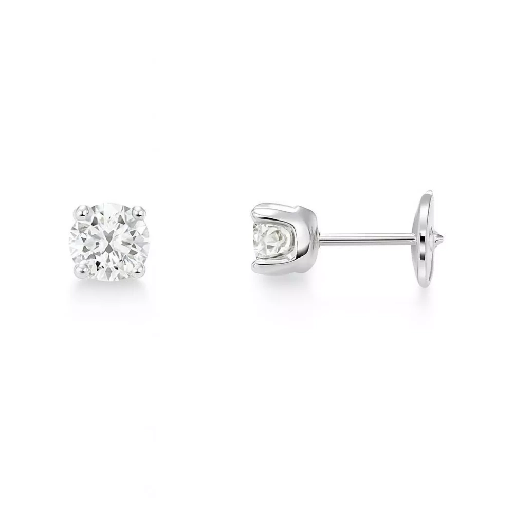 Boucles d'oreilles Diamant 1 Carat Or Blanc 750