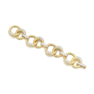 Bracelet M. GERARD en or jaune, platine et diamants