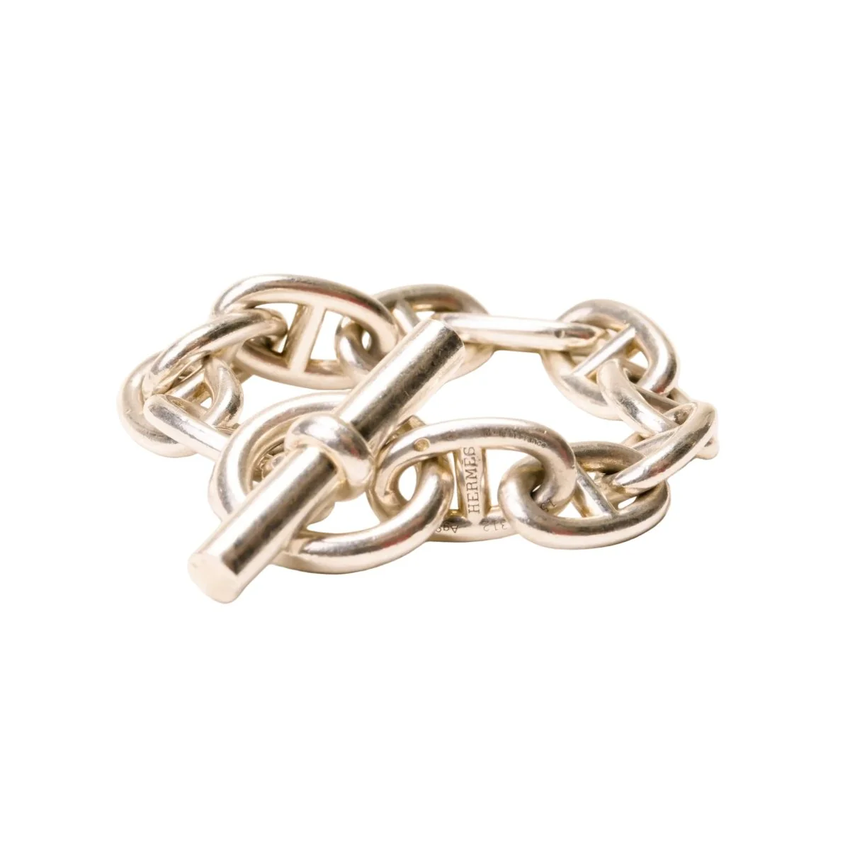 Bracelet Maille HERMÈS "Chaîne d'Ancre" en argent – Image 3