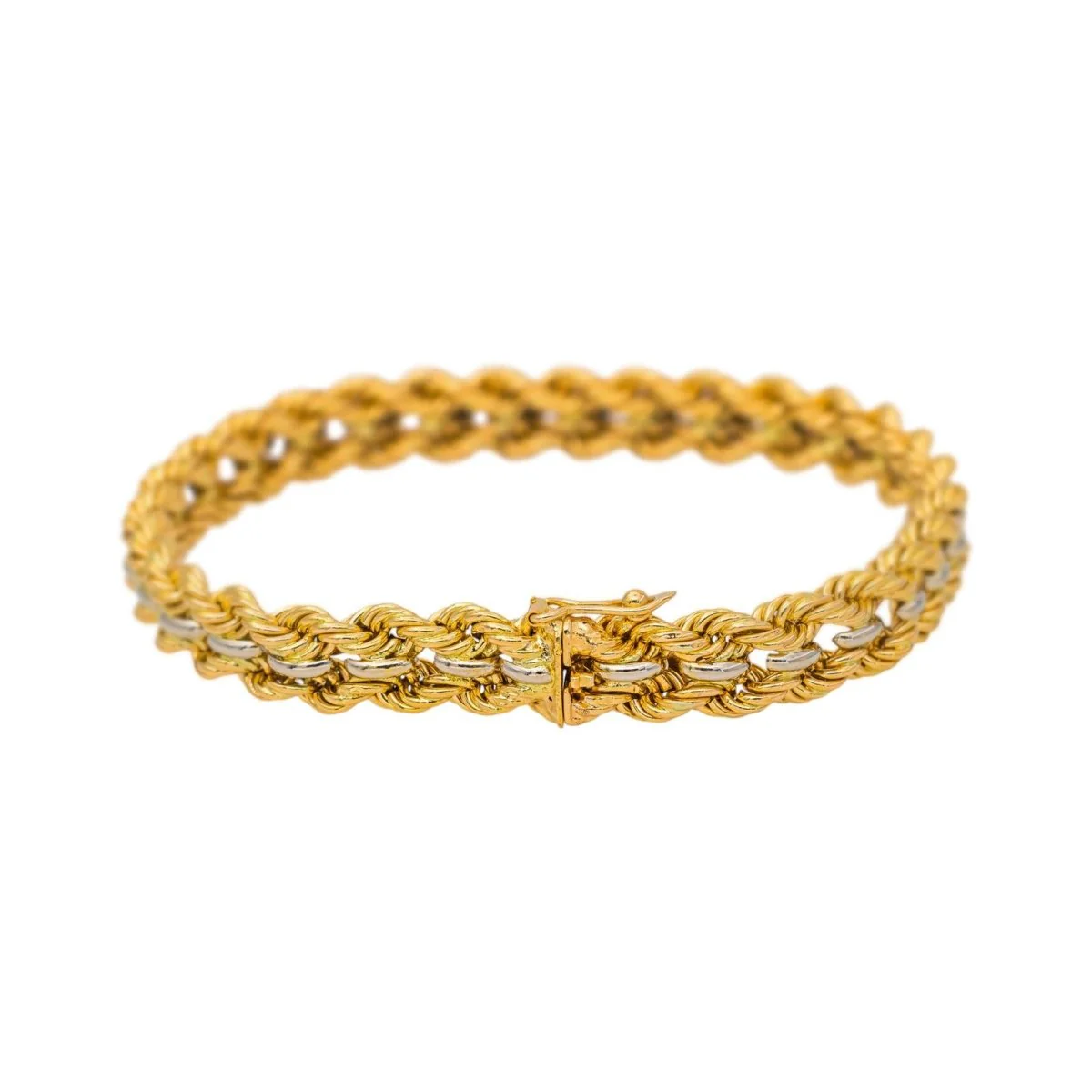 Bracelet Maille en or blanc et or jaune – Image 3