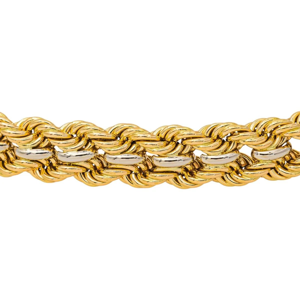 Bracelet Maille en or blanc et or jaune – Image 7