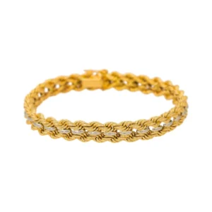 Bracelet Maille en or blanc et or jaune