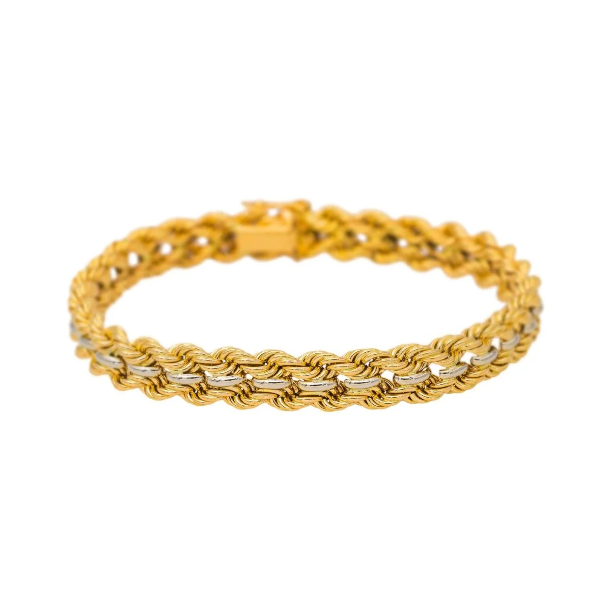 Bracelet Maille en or blanc et or jaune