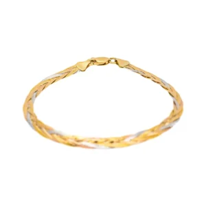 Bracelet Maille en or blanc, or jaune et or rose