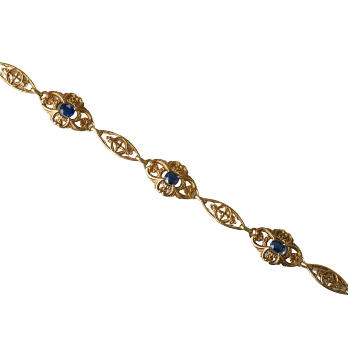 Bracelet Maille en or jaune et saphirs – Image 4