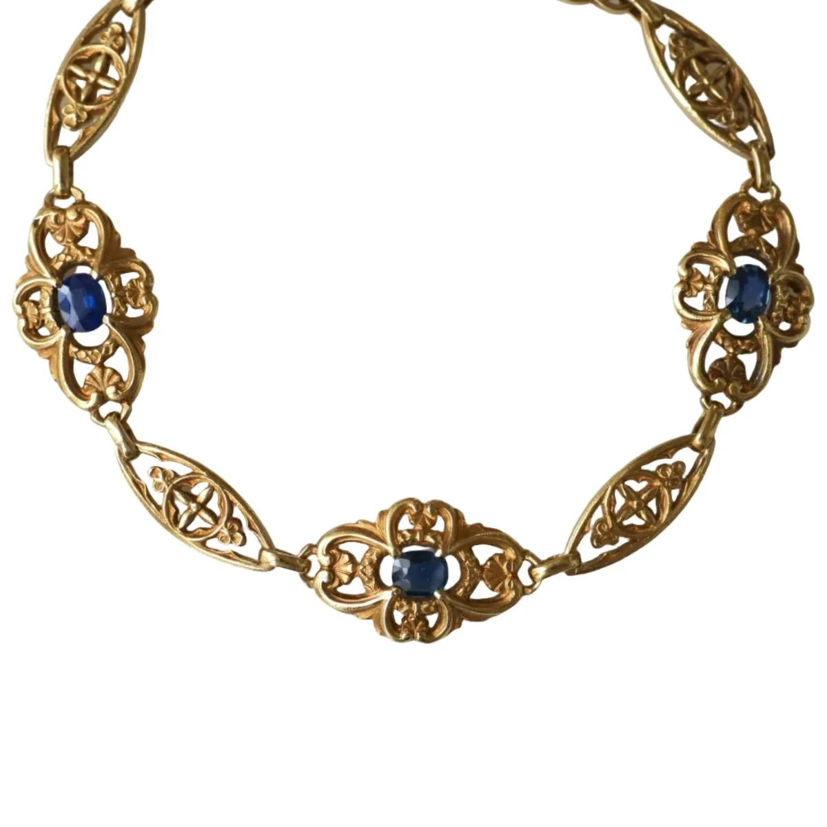 Bracelet Maille en or jaune et saphirs – Image 3