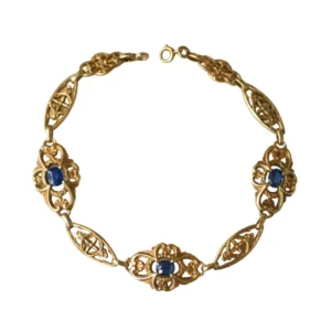 Bracelet Maille en or jaune et saphirs