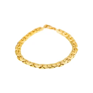 Bracelet Maille haricot en or jaune 18 carats.