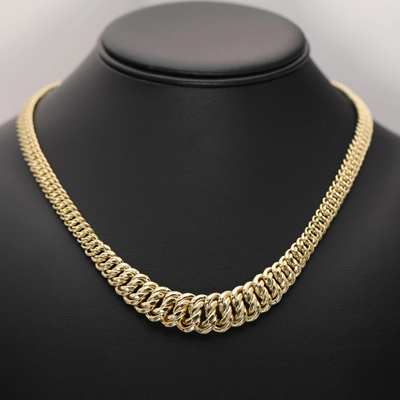 Collier Chaîne Princesa Réversible Gradué En Or Jaune 18K
