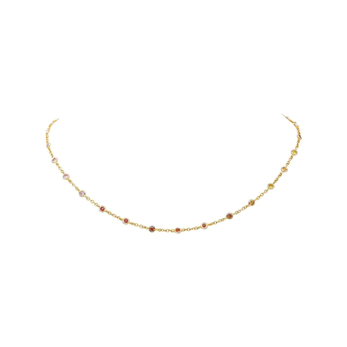 Collier Chaîne en or jaune et saphirs – Image 3