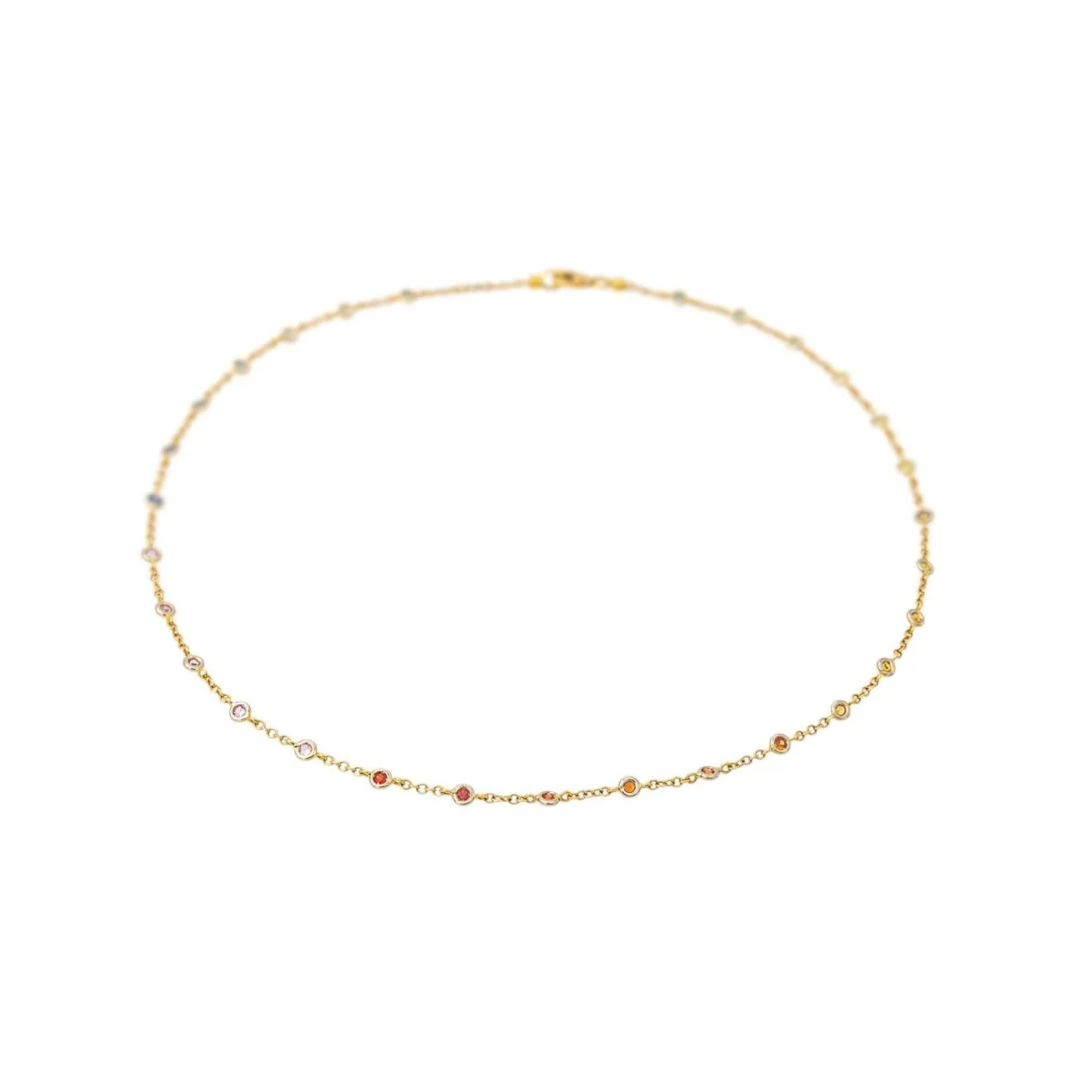 Collier Chaîne en or jaune et saphirs – Image 4