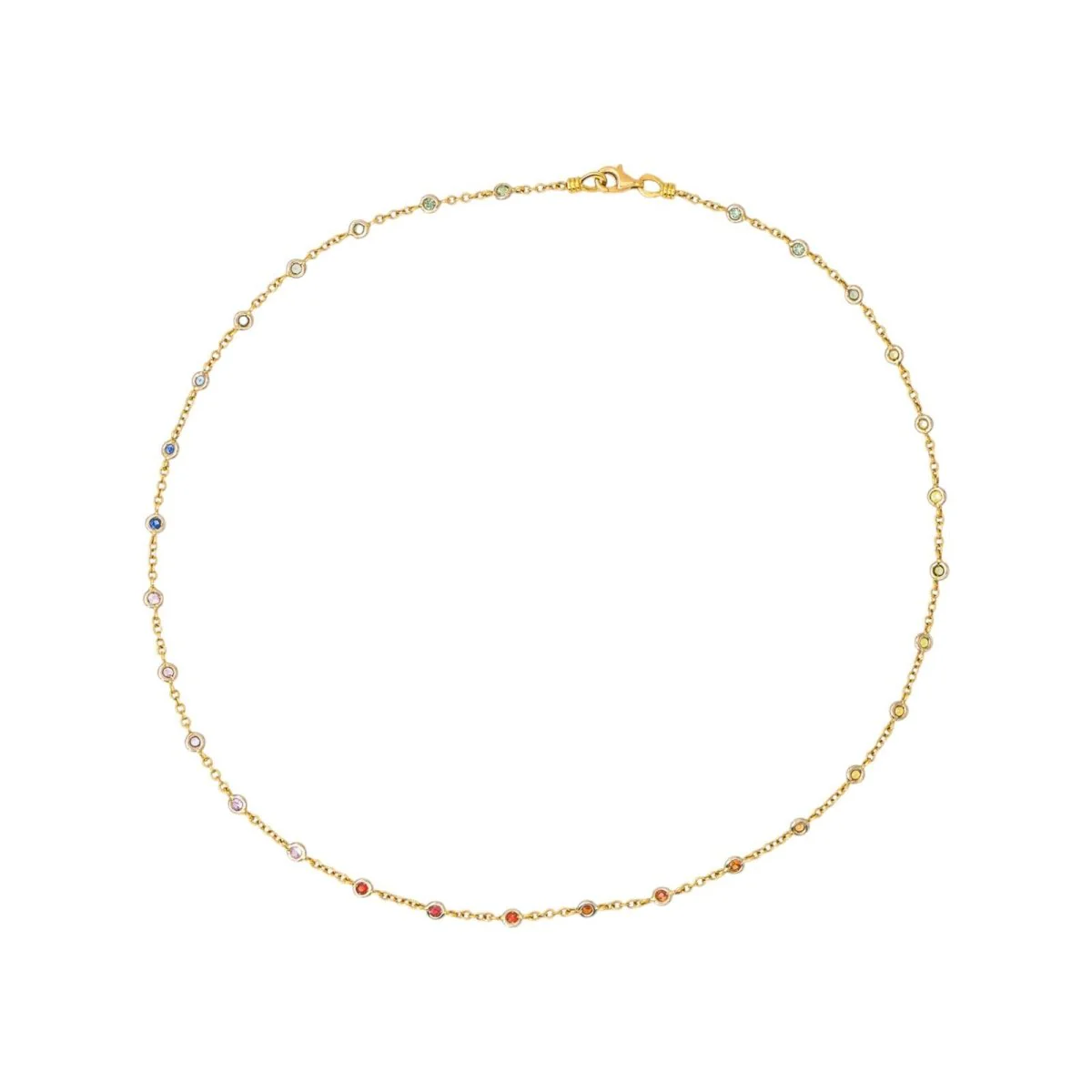 Collier Chaîne en or jaune et saphirs – Image 5