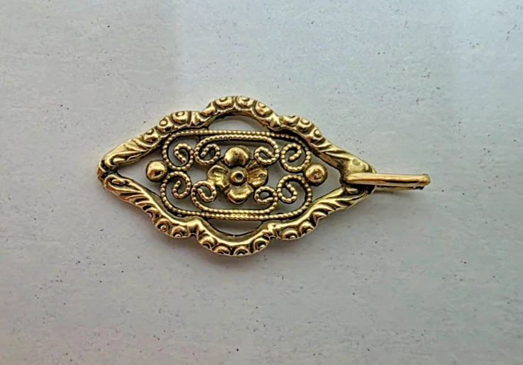 Collier En Or Doré Filigrané 14 Carats 585 Or, Environ 18 g, Bijou Vintage – Image 6