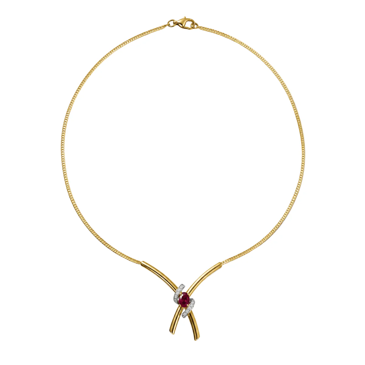 Collier Maille en or jaune, rubis et diamants – Image 2