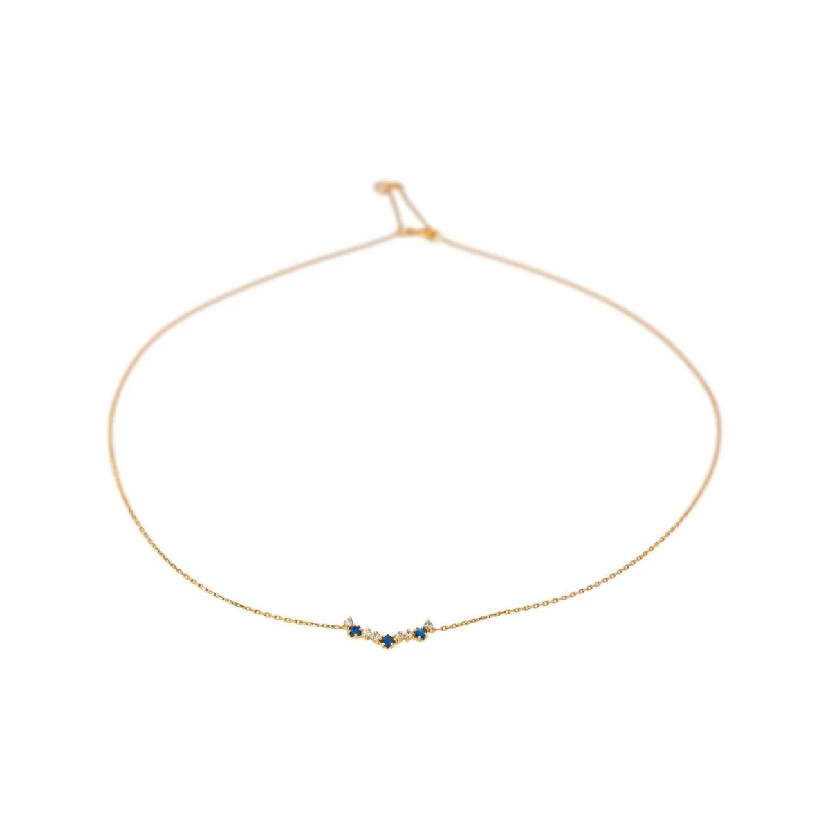 Collier Maille en or jaune, saphirs et diamants – Image 5