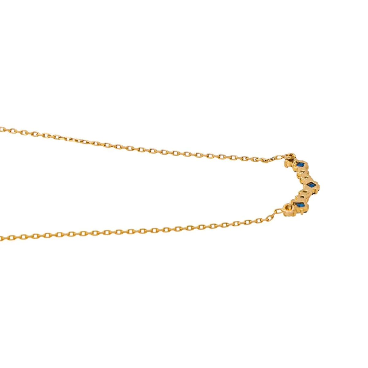 Collier Maille en or jaune, saphirs et diamants – Image 4