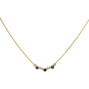Collier Maille en or jaune, saphirs et diamants