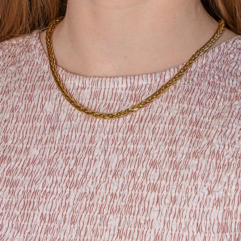 Collier Maille palmier en or jaune – Image 3