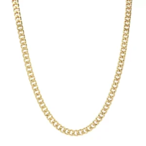 Collier Or Jaune 375 Maille Figaro 4.5mm x 50cm