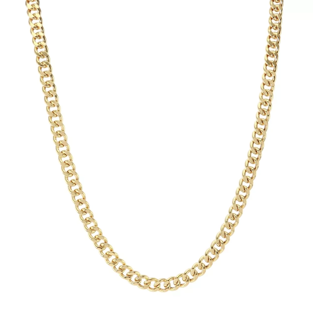 Collier Or Jaune 375 Maille Figaro 4.5mm x 50cm