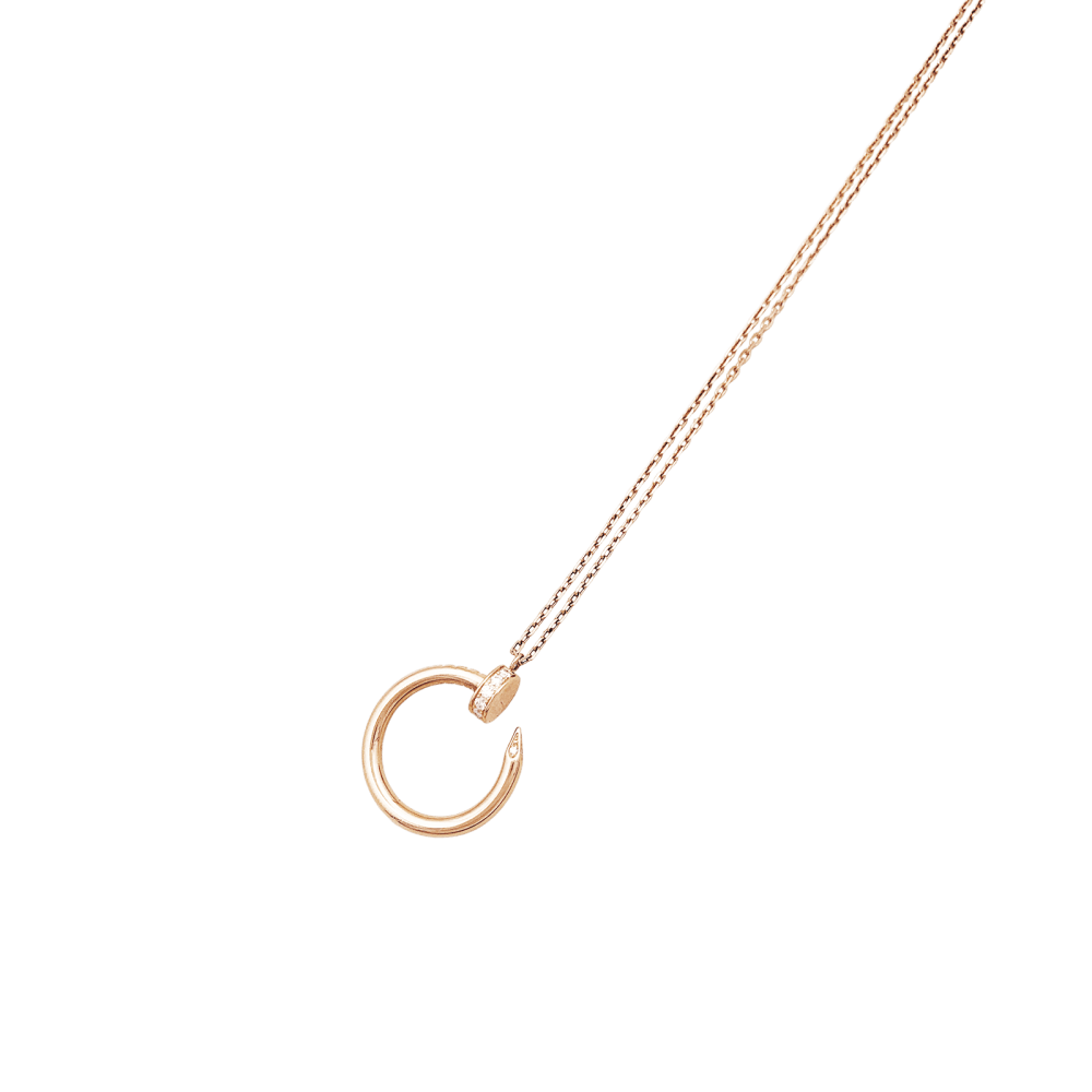 Collier Pendentif CARTIER "Juste un Clou" en or rose et diamants – Image 4