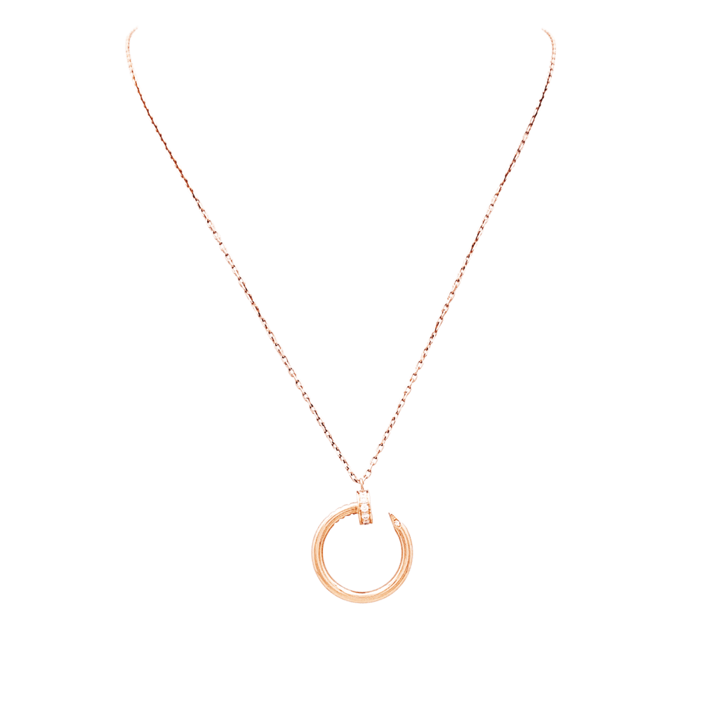 Collier Pendentif CARTIER Juste un Clou en or rose et diamants