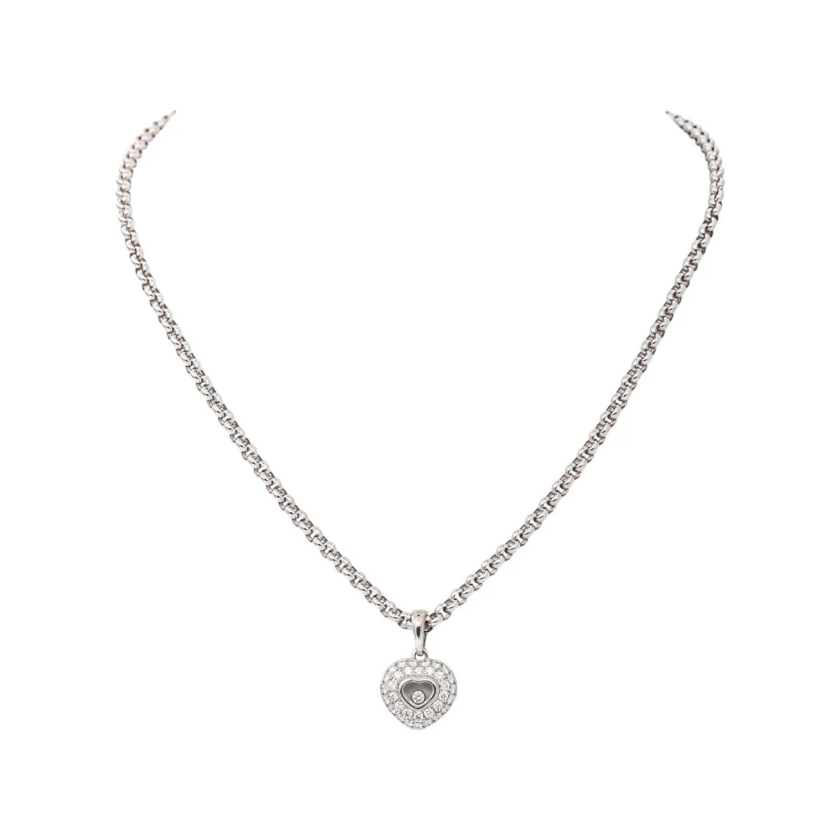 Collier Pendentif CHOPARD "Happy Diamonds" en or blanc et diamants – Image 4