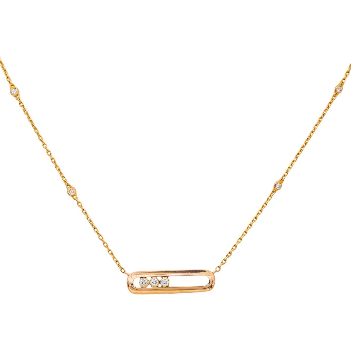Collier Pendentif MESSIKA Move Classique en or rose et diamants