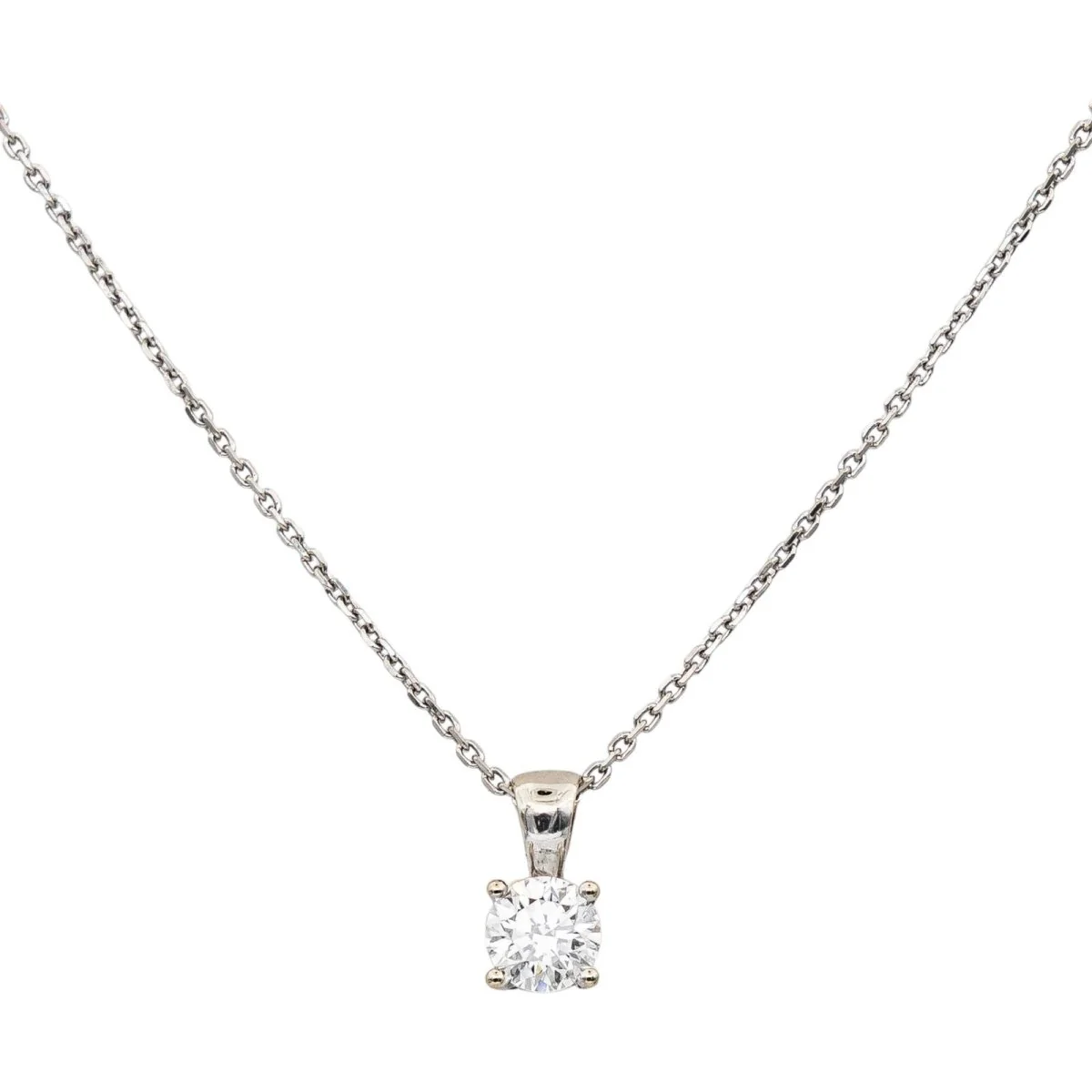 Collier Pendentif en or blanc et diamant