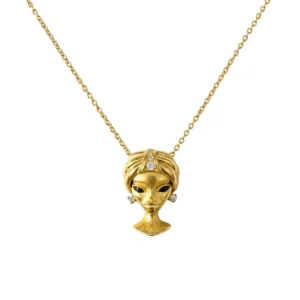 Collier Pendentif en or jaune et diamants