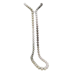 Collier Sautoir en or blanc, perles et diamants