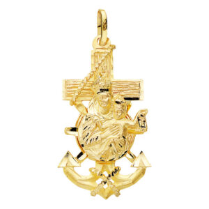 Croix Marine, Or jaune 750, 19x35mm