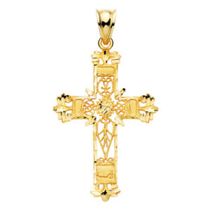 Croix en Filigrane, Or jaune 750, 25x37mm