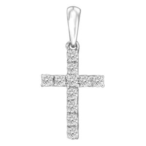 Croix pavée, Or blanc 750 & diamants