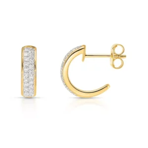 Demi créoles Or Jaune 750 Diamant 0.29 carat