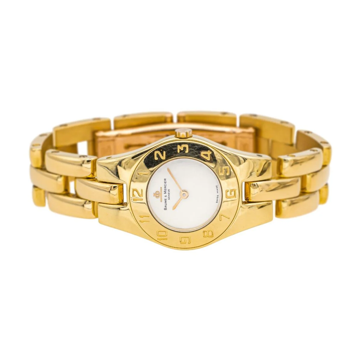Montre BAUME & MERCIER en or jaune, nacre et quartz – Image 4
