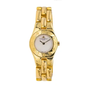 Montre BAUME & MERCIER en or jaune, nacre et quartz