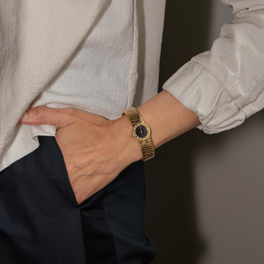 Montre BULGARI "Tubogas" en or jaune et acier – Image 3