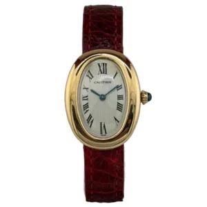 Montre CARTIER Baignoire en or jaune et cuir ....