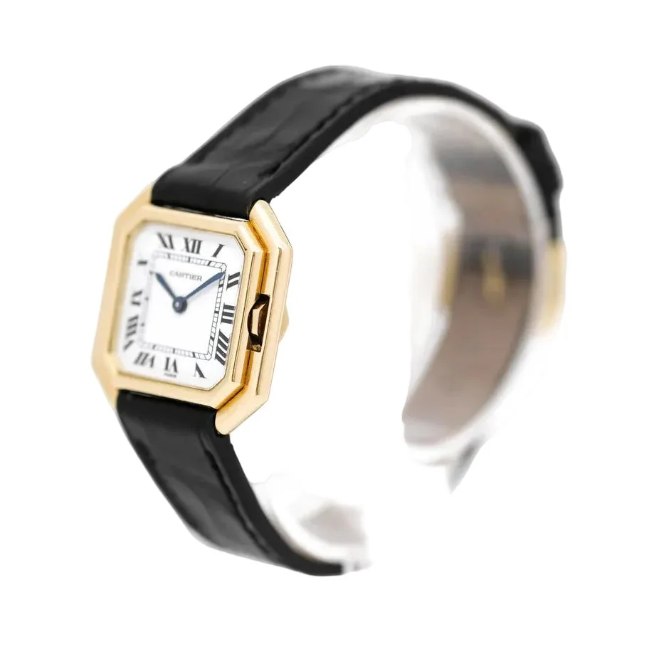 Montre CARTIER "Ceinture" PM en or jaune et cuir – Image 4