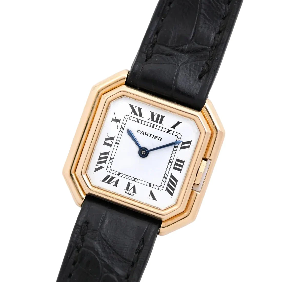 Montre CARTIER "Ceinture" PM en or jaune et cuir – Image 8