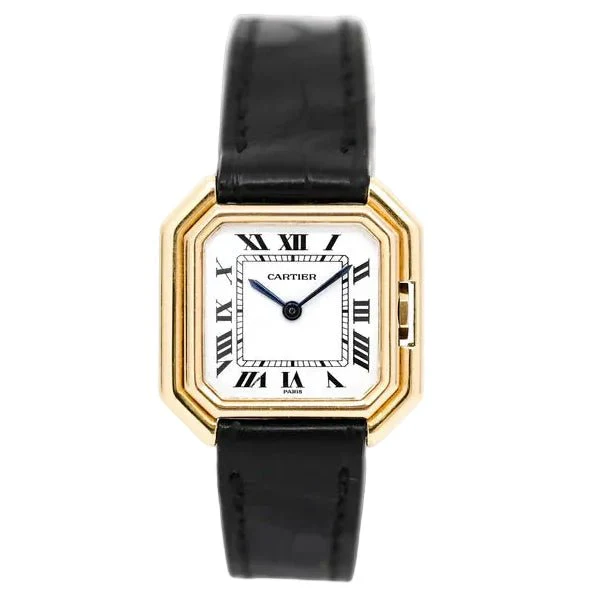 Montre CARTIER "Ceinture" PM en or jaune et cuir