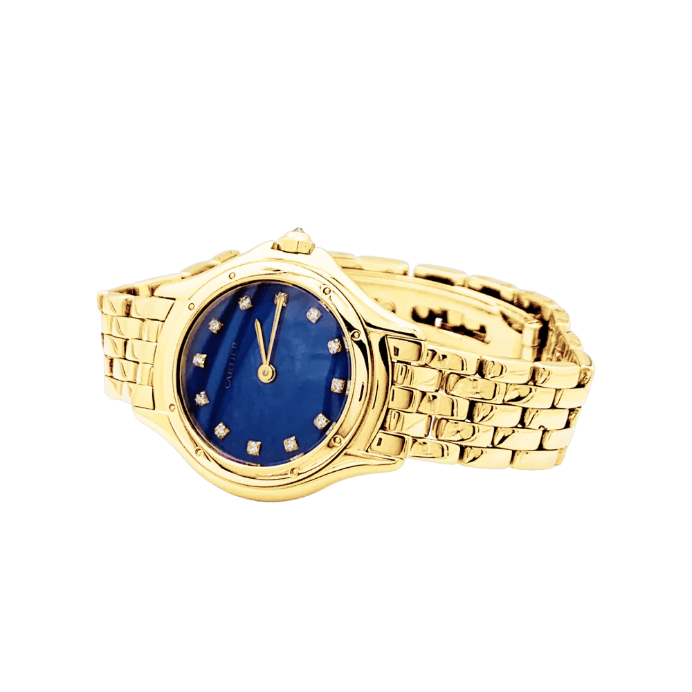 Montre CARTIER "Panthère Cougar" en or jaune, émail et diamants – Image 4
