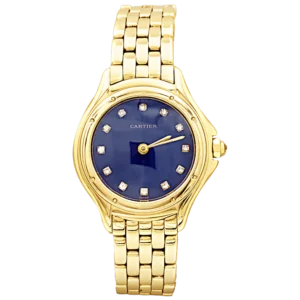 Montre CARTIER "Panthère Cougar" en or jaune, émail et diamants